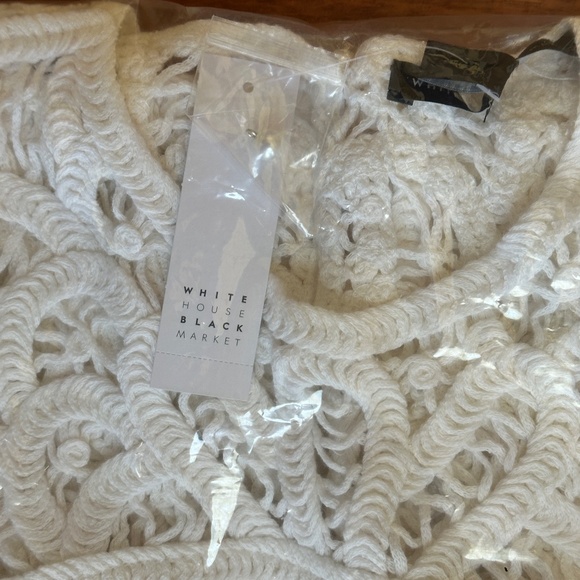 WHITE HOUSE BLACK MARKET CROCHET SLEEVELESS TANK TOP:NWT SOFT WHITE  XS - Picture 13 of 14